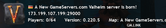 A New GameServers.com Valheim server is born!