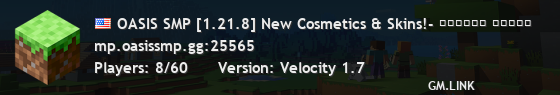 OASIS SMP [1.21.8] ѕᴋɪʟʟѕ• ᴄʟᴀɪᴍɪɴɢ • ѕᴜʀᴠɪᴠᴀʟ