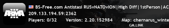 BS-Free.com Antistasi RUSvNATOvION|High Diff|1stPerson|ACE|Mele