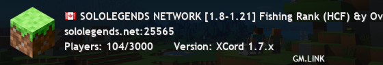 SOLOLEGENDS NETWORK [1.8-1.21] Fishing Rank (HCF) &y OverKill Disponibles