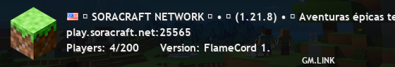 ♦ SORACRAFT NETWORK ♦ • ⭐ (1.21.8) • ¡Únete ahora! | Discord: discord.gg/xYnXh3rF9a
