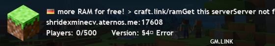 more RAM for free! > craft.link/ramGet this serverServer not found.