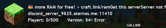 more RAM for free! > craft.link/ramGet this serverServer not found.