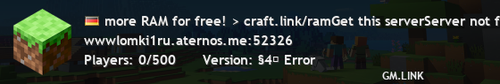 more RAM for free! > craft.link/ramGet this serverServer not found.