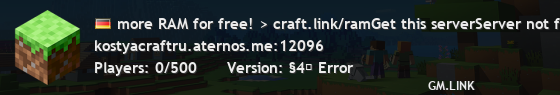 more RAM for free! > craft.link/ramGet this serverServer not found.