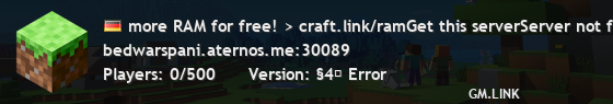 more RAM for free! > craft.link/ramGet this serverServer not found.
