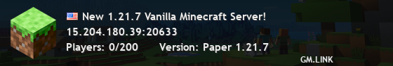 New 1.21.7 Vanilla Minecraft Server!