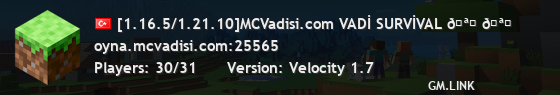 [1.16.5/1.21.10]MCVadisi.com VADİ SURVİVAL 🪓 🪓
