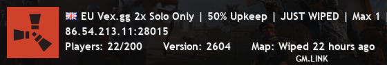 EU Vex.gg 2x Solo Only | 50% Upkeep | JUST WIPED | Max 1 | x2