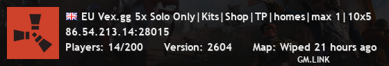 EU Vex.gg 5x Solo Only|Kits|Shop|TP|homes|max 1|10x5