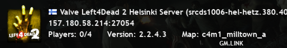 Valve Left4Dead 2 Helsinki Server (srcds1006-hel-hetz.380.40)