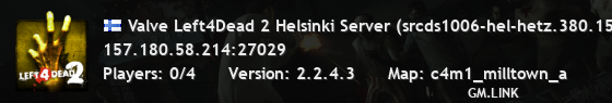 Valve Left4Dead 2 Helsinki Server (srcds1006-hel-hetz.380.15)