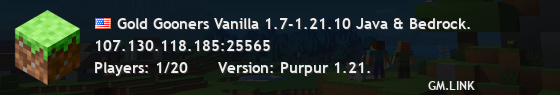 Gold Gooners Vanilla 1.7-1.21.10 Java & Bedrock.