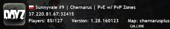 Sunnyvale #9 | Chernarus | PvE w/ PvP Zones