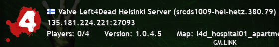 Valve Left4Dead Helsinki Server (srcds1009-hel-hetz.380.79)