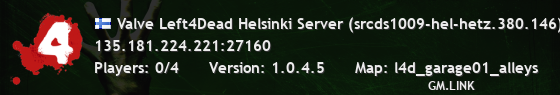 Valve Left4Dead Helsinki Server (srcds1009-hel-hetz.380.146)