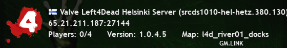 Valve Left4Dead Helsinki Server (srcds1010-hel-hetz.380.130)
