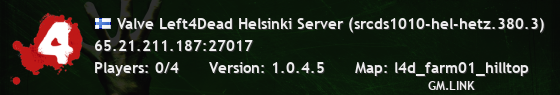 Valve Left4Dead Helsinki Server (srcds1010-hel-hetz.380.3)