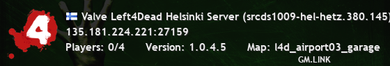 Valve Left4Dead Helsinki Server (srcds1009-hel-hetz.380.145)
