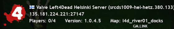 Valve Left4Dead Helsinki Server (srcds1009-hel-hetz.380.133)