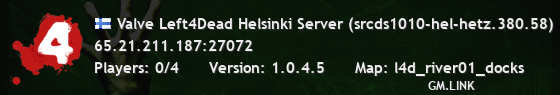 Valve Left4Dead Helsinki Server (srcds1010-hel-hetz.380.58)