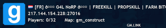 [FR] 🚀 G4L NoRP 🚀 | FREEKILL | PROPSKILL | FARM BITCOIN