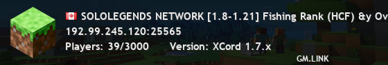 SOLOLEGENDS NETWORK [1.8-1.21] Fishing Rank (HCF) &y OverKill Disponibles
