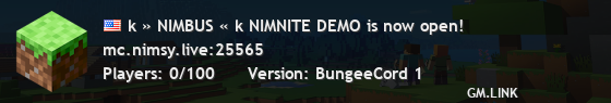 k » NIMBUS « k NIMNITE DEMO is now open!