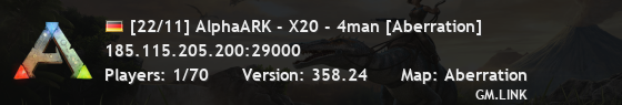 [22/11] AlphaARK - X20 - 4man [Aberration]