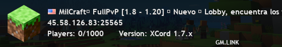 MilCraft❇ FullPvP [1.8 - 1.20] ❇ FullPvP ▶ Nuevo sistema de AntiCheat. ❤
